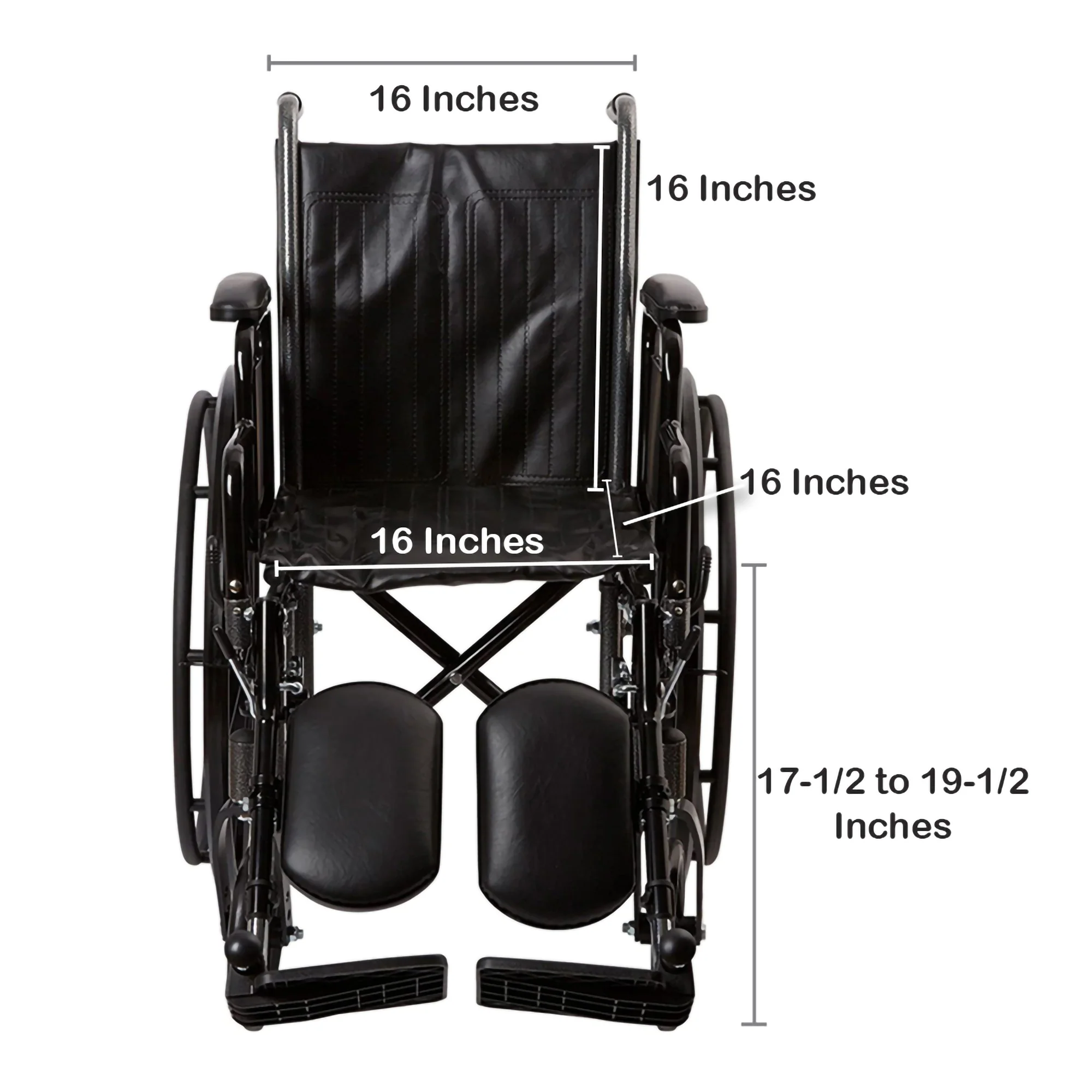 McKesson Wheelchair, Swing-Away Elevating Legrest, 16 Inch Seat Width, Adult, 250 lbs. Weight Capacity #146-SSP216DDA-ELR - Image 3